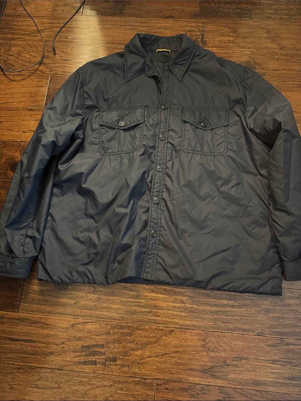Lucky Brand Black (maybe very dark Navy) Lightweight Button-Up Overshirt